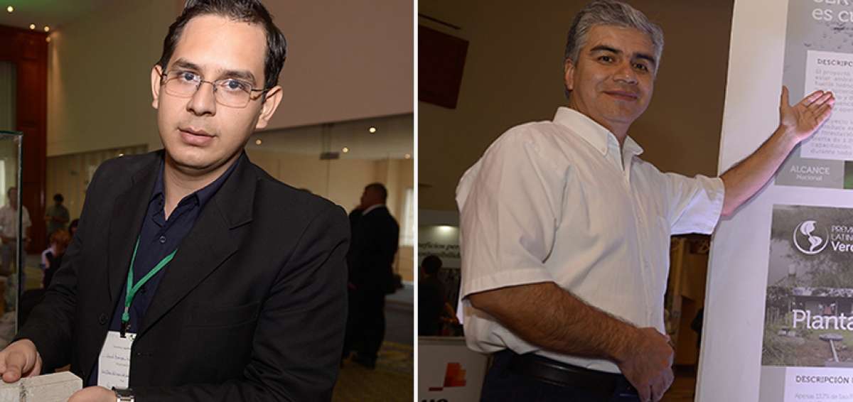 Daniel Espinoza (izq.) y Wilmer P&eacute;rez son responsables de 2 de los 3 proyectos locales finalistas en el evento.
