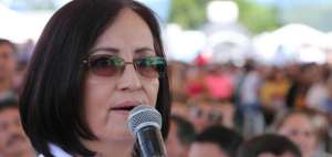 La ministra de Salud, Margarita Guevara, durante el enlace Ciudadano #459 en Nanegal, Pichincha