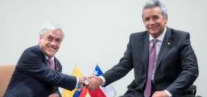 Sebasti&aacute;n Pi&ntilde;era y Len&iacute;n Moreno se reunieron en Bogot&aacute; en el marco de la investidura de Iv&aacute;n Duque como presidente de Colombia.