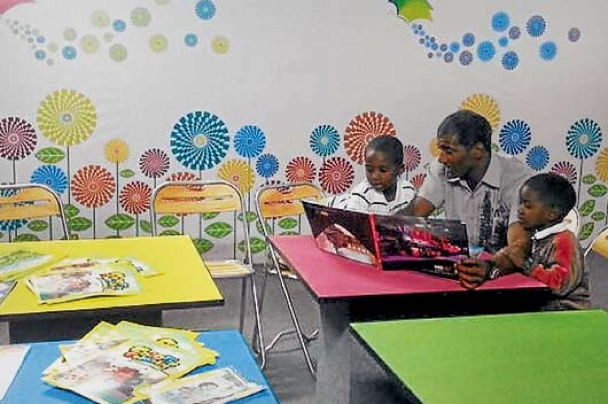 Uno de los tres pabellones de Ecuador fue dedicado a los lectores infantiles. 