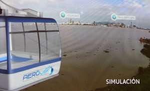 Simulaci&oacute;n de los que ser&iacute;a el servicio de aerov&iacute;a que prev&eacute; conectar a Guayaquil con Samborond&oacute;n y Dur&aacute;n. FOTO: Miguel Castro/El Tel&eacute;grafo 