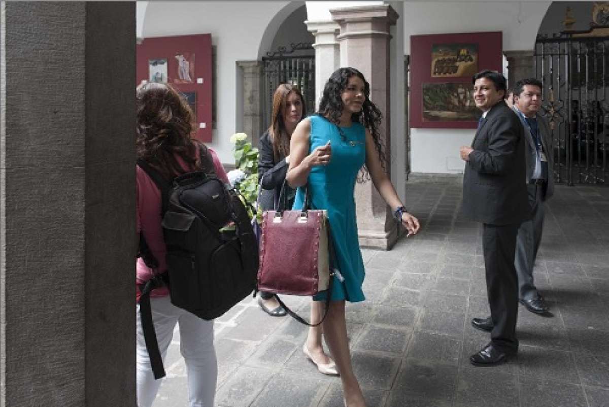 La directora de la Asociaci&oacute;n Silueta X, Diane Rodr&iacute;guez, a su arribo al Palacio de Carondelet. Foto: John Guevara / El Tel&eacute;grafo 
