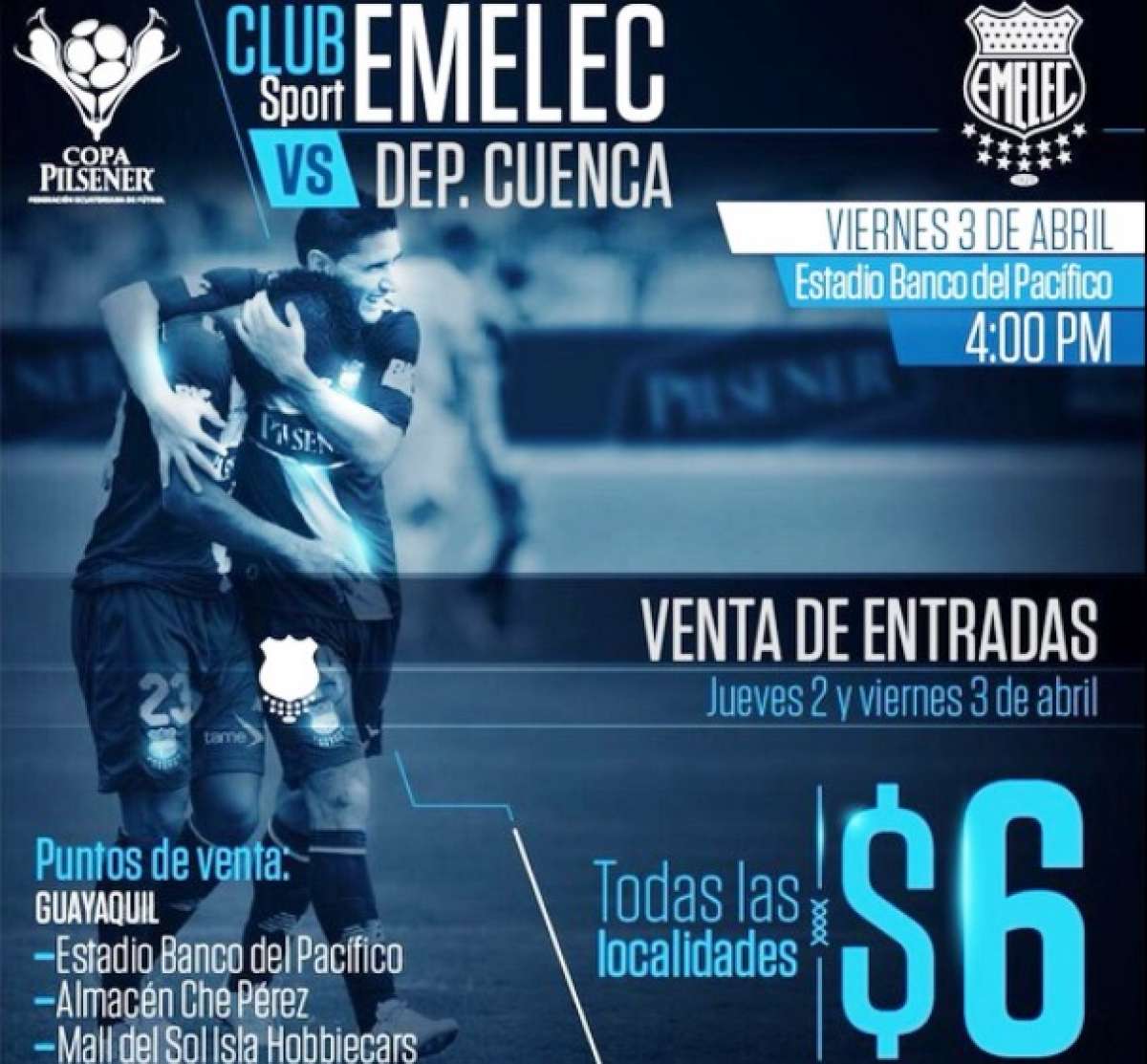 La informaci&oacute;n sali&oacute; en la cuenta oficial de Twitter (@CSEmelec). Foto: tomada de @CSEmelec