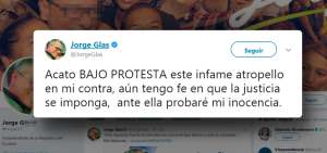 Vicepresidente dice que acata "bajo protesta" la prisi&oacute;n preventiva