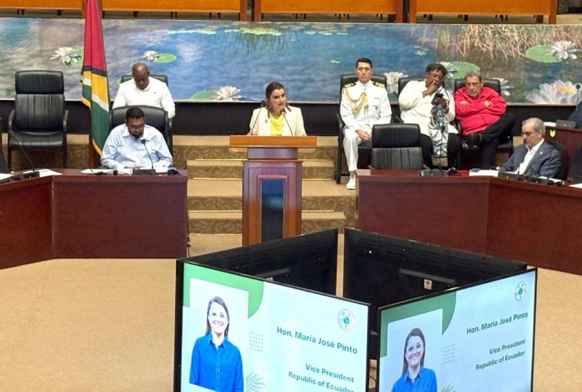 La vicepresidenta de Ecuador, María José Pinto, participó en la Cumbre de la Alianza Global para la Biodiversidad, con líderes de América Latina, el Caribe y Asia.