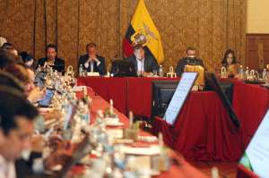 Todos los secretarios de Estado y ministros se reunieron en la ma&ntilde;ana de ayer en Carondelet. Foto: Fernando Sandoval / El Tel&eacute;grafo