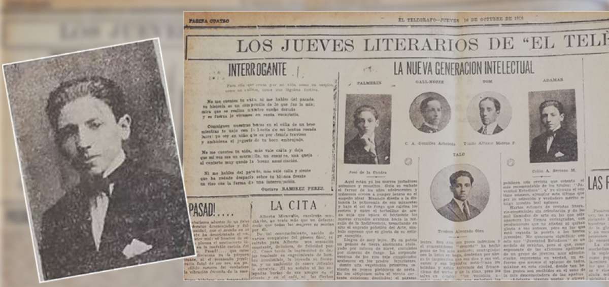 Imagen de una p&aacute;gina de octubre de 1919, en los Jueves Literarios de EL TEL&Eacute;GRAFO.