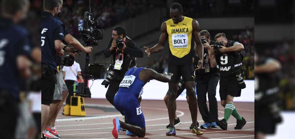 El campe&oacute;n se inclin&oacute; ante Bolt. 