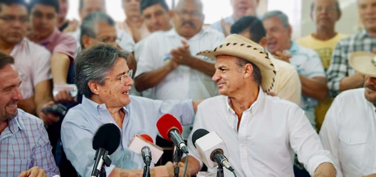 El candidato presidencial de CREO, Guillermo Lasso, se reuni&oacute; con el exaspirante a la Presidencia Pa&uacute;l Olsen.