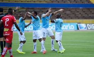 Nieto (31) fue el encargado de abrir la ruta de la victoria ante Liga de Loja. Foto: &Aacute;lvaro P&eacute;rez / El Tel&eacute;grafo