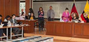 Por la cantidad de procesados este caso se desarrolla en la sala de audiencias del octavo piso de la Corte Nacional. 