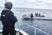 La FF.AA encontraron el semisumergible a 32 millas náuticas de Esmeraldas.
