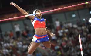 La cubana pas&oacute; todas las alturas a la primera salvo en 4,70 que lo hizo a la tercera. Foto: Agencia AFP