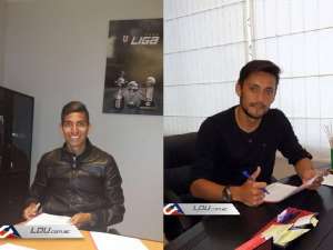 Los dos mediocampistas se mostraron felices por su renovaci&oacute;n con el cuadro albo. Foto: Twitter @LDU_Oficial