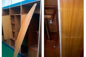 As&iacute; qued&oacute; el camerino del Atahualpa donde estuvo ubicado el equipo de San Lorenzo. Fotos: &rlm;Tomadas de Twitter (@luchitoquiroz y @reijournalist)