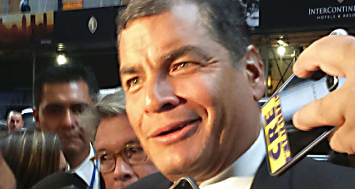 El presidente Correa a su arribo a Nueva York. Foto: Xavier Letamendi/El Tel&eacute;grafo 