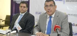 l subsecretario de Pol&iacute;ticas de Comercio Exterior, Xavier Barreiro (iqz.) y el director ejecutivo de ProEcuador, Roberto Intriago, dieron detalles del evento.