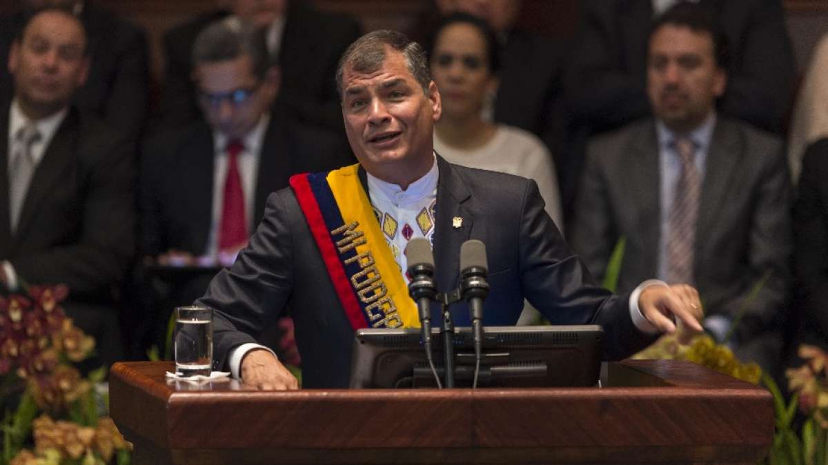 El presidente Rafael Correa dividi&oacute; en dos su intervenci&oacute;n ante el pleno de la Asamblea. FOTO: Marco Salgado/El Tel&eacute;grafo 