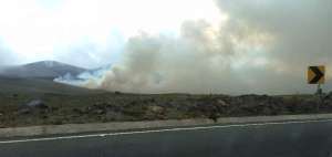 Un incendio de dif&iacute;cil acceso se produjo en Tungurahua