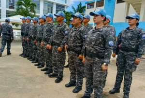 Los cascos azules de la Policía Nacional son un grupo especializado en operaciones de emergencia humanitaria. 