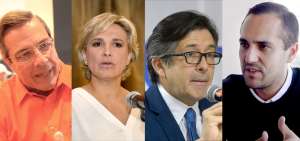 Izq.: El prefecto de Guayas, Jimmy Jairala, anunci&oacute; su precandidatura a la Alcald&iacute;a de Guayaquil por el movimiento pol&iacute;tico Centro Democr&aacute;tico. | Cynthia Viteri, con el apoyo del l&iacute;der del PSC-MDG, Jaime Nebot, aspira a ocupar el Sill&oacute;n de Olmedo siguiendo la tendencia del partido. | C&eacute;sar Mont&uacute;far continuar&aacute; con su intenci&oacute;n de postularse a la Alcald&iacute;a de Quito, pese a la ruptura del acuerdo con CREO. | Der.: El empresario Juan Carlos Holgu&iacute;n es la carta que se juega el l&iacute;der de CREO, Guillermo Lasso. El precandidato agradeci&oacute; su nominaci&oacute;n.