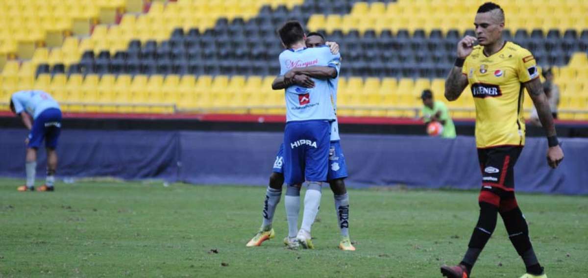 Festejo de los jugadores 'celestes' en el Monumental.