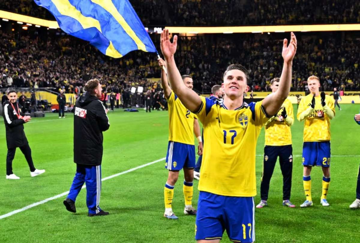 El sueco Viktor Gyokeres en el partido de repechaje para el Mundial 2026.