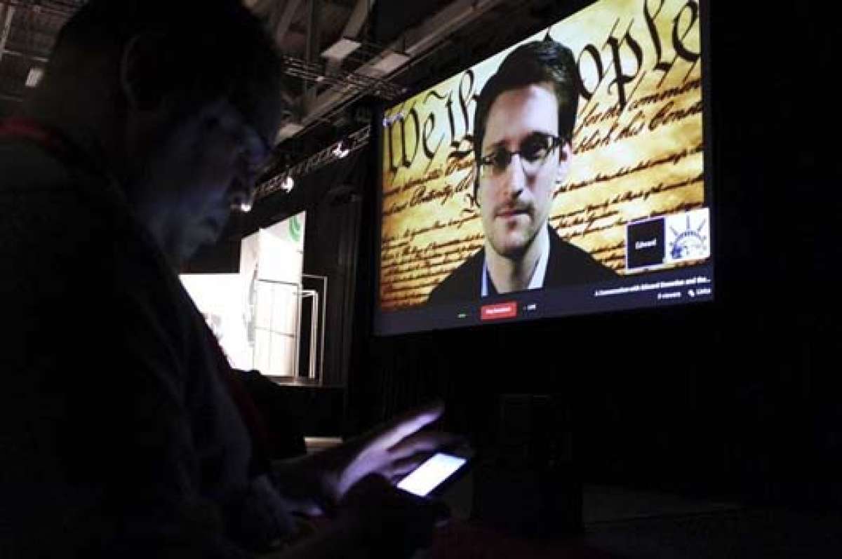 El antiguo experto en inteligencia estadounidense Edward Snowden interviene v&iacute;a teleconferencia desde Mosc&uacute; en el megafestival tecnol&oacute;gico, de m&uacute;sica y cine de South by Southwest (SXSW). Foto: EFE