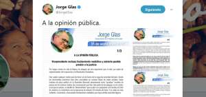Jorge Glas insiste en que es blanco de un "linchamiento medi&aacute;tico"