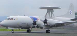 Avi&oacute;n Orion P-3 de Estados Unidos que utilizar&aacute; el aeropuerto de San Crit&oacute;bal en Gal&aacute;pagos.