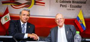 El presidente Moreno asisti&oacute; al primer encuentro binacional con Per&uacute;, donde lo recibi&oacute; Pedro Pablo Kuczynski. 