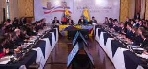 Los mandatarios de Ecuador, Len&iacute;n Moreno, y de Colombia, Iv&aacute;n Duque, acompa&ntilde;ados de los respectivos miembros de sus gabinetes, se reunieron desde el mediod&iacute;a de este martes 4 de diciembre en el Palacio de Carondelet, en Quito.