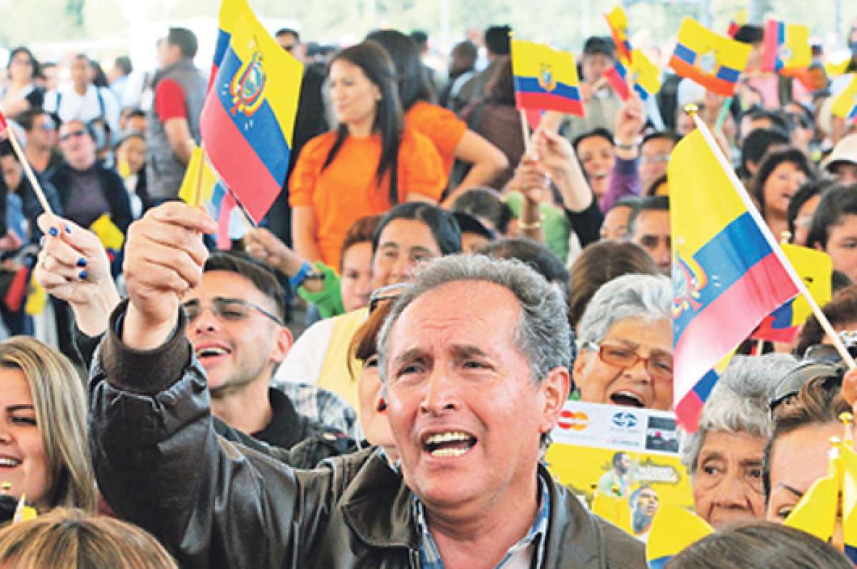 El Enlace Ciudadano 377 fue pregrabado la tarde del viernes en el parque Bicentenario, al norte de Quito. Foto: Cortes&iacute;a de la Presidencia de la Rep&uacute;blica.