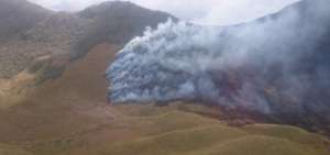 Imagen panor&aacute;mica del incendio.
