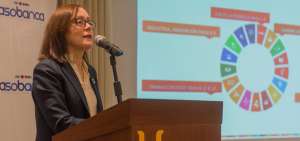 Matilde Mordt, representante residente de la Oficina del PNUD en Ecuador, mostr&oacute; el panorama nacional e internacional de las brechas de g&eacute;nero.