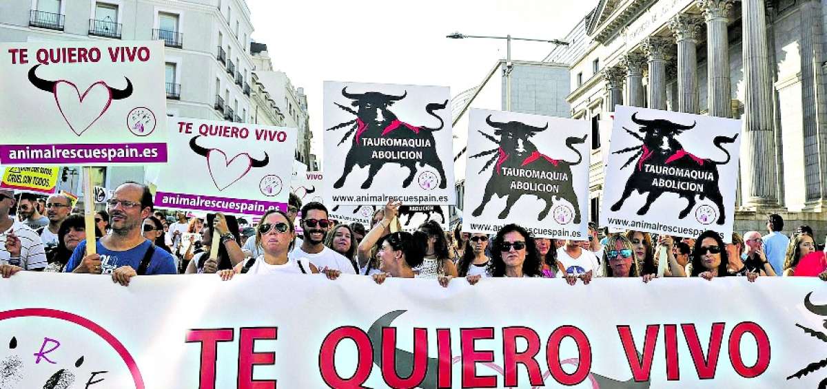 Los defensores de los toros salieron a las principales calles de Madrid (Espa&ntilde;a) para apoyar la campa&ntilde;a &lsquo;Misi&oacute;n: Abolici&oacute;n&rsquo;. El acto termin&oacute; en la Plaza del Sol. 