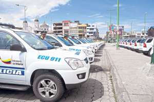 Con estos veh&iacute;culos, el Ministerio del Interior equipa los cuerpos policiales de Latacunga, La Man&aacute;, Pangua, Salcedo, Saquisil&iacute; y Pujil&iacute;. Fotos: Silvia Osorio |  para El Tel&eacute;grafo