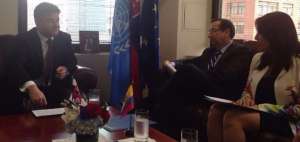 El ministro de Comercio Exterior de Ecuador, Juan Carlos Cassinelli, mantuvo en Nueva York una reuni&oacute;n con Miroslav Lajč&aacute;k, presidente del Consejo de la UE.
