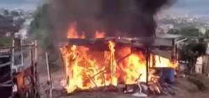 El incendio fue grabado por moradores de la cooperativa Sergio Toral.