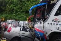 La tarde de este sábado, 8 de febrero de 2025, se registró un grave accidente en la vía Alóag-Santo Domingo.