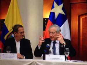 Los cancilleres de Ecuador y Chile ratificaron los compromisos entre ambas naciones. Foto: &Aacute;lvaro P&eacute;rez/ EL TEL&Eacute;GRAFO