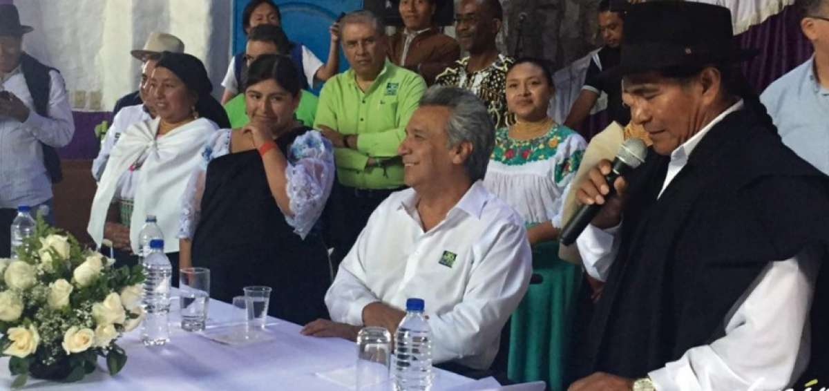Comunidades ind&iacute;genas de Otavalo expresaron su respaldo a Len&iacute;n Moreno