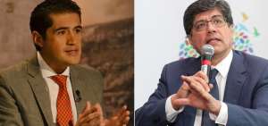 El ministro de Finanzas, Richard Mart&iacute;nez, y el canciller Jos&eacute; Valencia, ratificados en sus cargos.