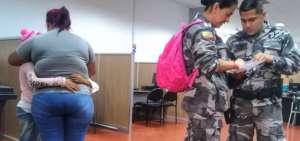 La mujer y sus hijas fueron llevadas  a la Fiscal&iacute;a de Flagrancia en el centro comercial Alb&aacute;n Borja. 