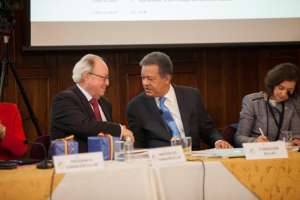 El expresidente de Rep&uacute;blica Dominicana, Leonel Fern&aacute;ndez, particip&oacute; en la reuni&oacute;n de Quito. Cortes&iacute;a Canciller&iacute;a