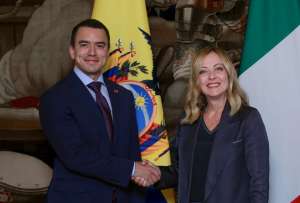 El presidente Daniel Noboa y Giorgia Meloni, presidenta del Consejo de Ministros de Italia, se reunieron en Roma. 
