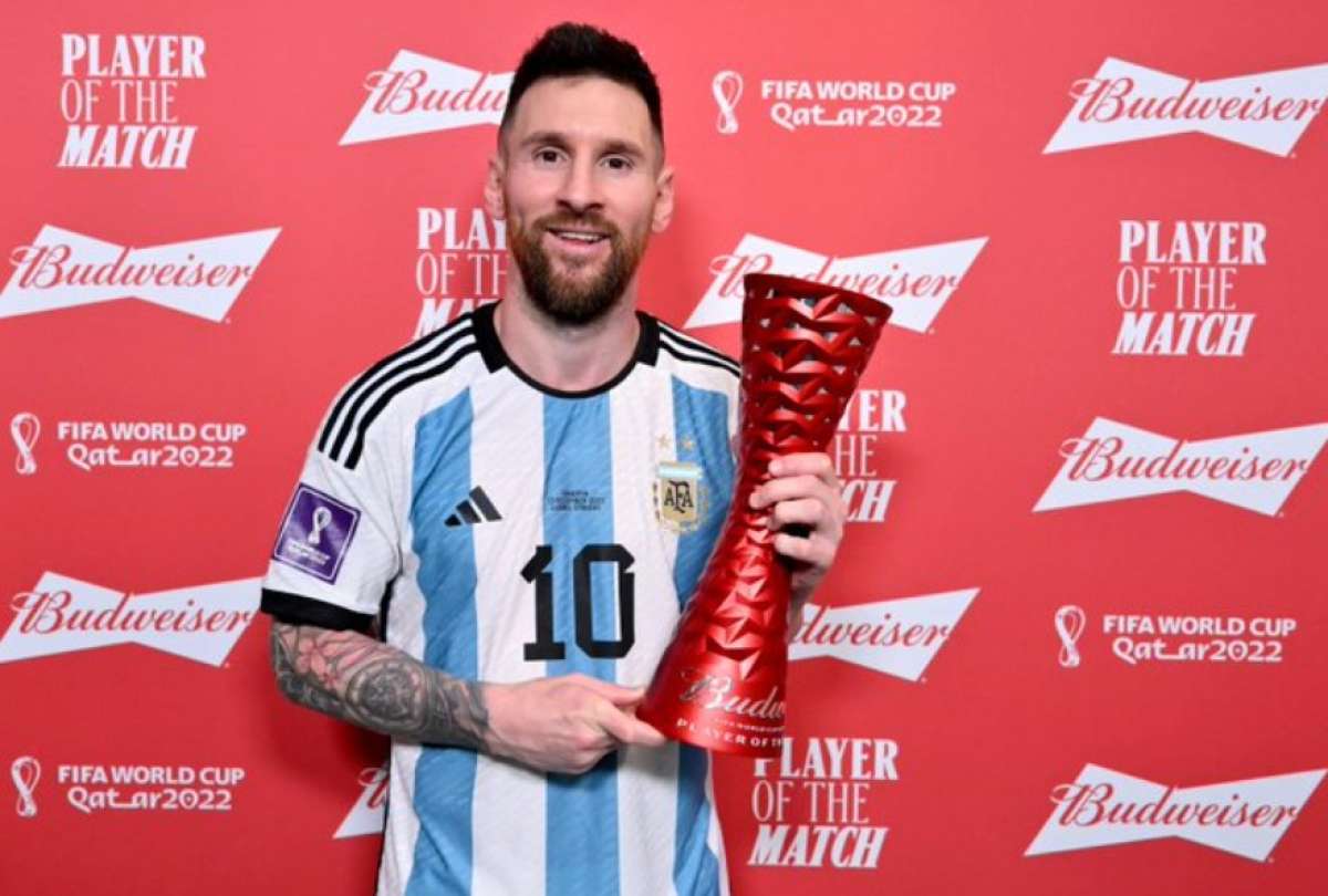 Lionel Messi también ganó el premio al mejor jugador del duelo contra Croacia.