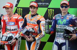 M&aacute;rquez (c), consigui&oacute; la 53&ordf; pole de su carrera, la 25&ordf; en MotoGP y la tercera de la temporada