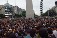Los fans se concentraron en el Obelisco de Buenos Aires.