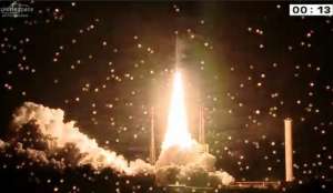 El sat&eacute;lite despeg&oacute; esta tarde a bordo del cohete franc&eacute;s Ariane. Foto: @CFKArgentina